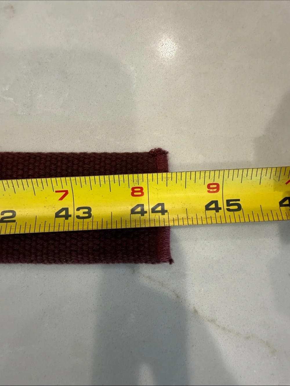 J. Crew Maroon Webbing Belt with Light Blue Stripe